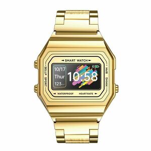 Ceas Smartwatch Techstar® i6, 0.96 inch OLED, Monitorizare Puls, Tensiune, Oximetru, Sedentarism, Bluetooth 5.0, IP67, Auriu imagine