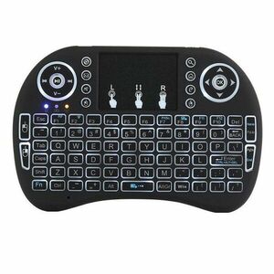 Tastatura Iluminata Wireless Techstar® i8 RGB Play, Air Mouse, cu Touchpad, pentru TV Box si Mini PC, Android TV, Smart TV, PC, Laptop imagine