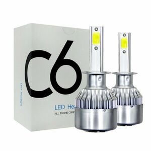 Set 2 LED-Uri Auto Techstar® C6, H1, 36w, 3800 Lumeni, 6500K, AUTO, 12-24 Volti, COB imagine