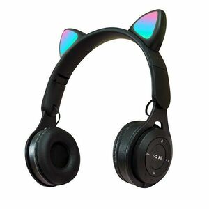 Casti On Ear MRG MY08CAT, Bluetooth, Tip pisica, Negru C764 imagine