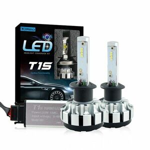 Set 2 LED-uri Auto Techstar® T1S, H1, 35w, 8000 Lumeni, 6000K, AUTO, 12-24 Volti, CREE, Canbus, Radiator Aluminiu imagine