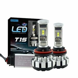 Set 2 LED-uri Auto Techstar® T1S, H11/H9/H8, 35w, 8000 Lumeni, 6000K, AUTO, 12-24 Volti, CREE, Canbus, Radiator Aluminiu imagine