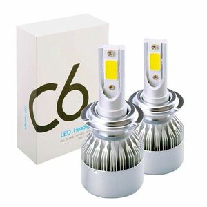 Set 2 LED-uri Auto Techstar® C6, H11/H8/H9, 36w, 3800 Lumeni, 6500K, AUTO, 12-24 Volti, COB imagine