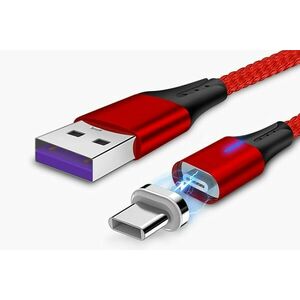 Cablu date incarcare 2in1 fast charge 3.0 usb la micro usb/type-c 1.5m 5a rosu imagine