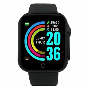 Ceas Smartwatch Techstar® Y68 Ultra, Ecran 1.44 inch TFT, Bluetooth 4.0, Notificari Apeluri/Mesaje, Monitorizare Fitness, Ritm Cardiac si Tensiune Arteriala, Compatibil iOS/Android, Negru imagine