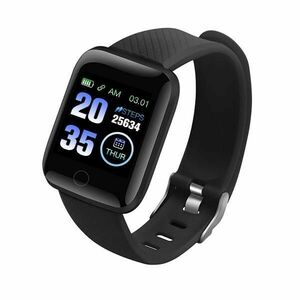 Ceas Smartwatch Techstar® D13, Negru, Bluetooth 4.0, Compatibil Android & iOS, Unisex, Rezistent la Apa Resigilat imagine