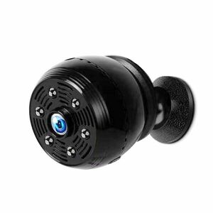 Mini Camera Video WiFi Techstar® V10, 1280 x 720P, Unghi 70°, Micro SD, Vizibilitate Nocturna, Senzor Miscare, Microfon, pentru Animale de Companie, Camera copilului, Birou, Negru imagine