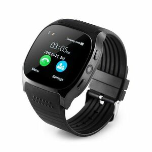 Resigilat Ceas Smartwatch Techstar® T8 Negru, Cartela SIM, 1.54 inch, Apelare , Alerte Sedentarism, Hidratare, Bluetooth 4.0 imagine