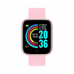Resigilat Ceas Smartwatch Techstar® Y68, 1.30 inch IPS, Bluetooth 4.0, Monitorizare Puls, Tensiune, Alerte Sedentarism, Hidratare, Roz imagine