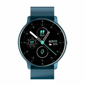 Ceas Smartwatch Techstar® ZL02, Ecran 1.28 Inch TFT, Bluetooth 4.0, Notificari Apeluri/Mesaje, Monitorizare Fitness, Ritm Cardiac Si Tensiune Arteriala, Compatibil IOS/Android, Albastru imagine