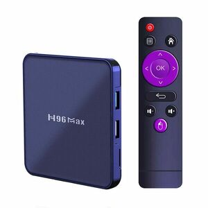 TV Box Media Player Techstar® H96 Max V12, 4K, RAM 4GB DDR3, ROM 32GB, Android 12, RK3318 Quad Core, WiFi dual band, Slot Card, Negru imagine