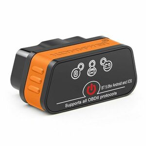 Diagnoza auto OBD2 KONNWEI KW901, Bluetooth 5.0, Buton ON-OFF, compatibil Android iOS, ELM 327 OBDII, Negru/Orange imagine