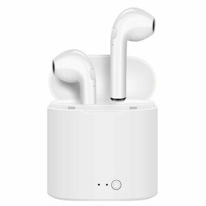 Resigilat Casti Audio Wireless cu Bluetooth Techstar® TWS i7S Albe Tip in-Ear pentru IOS si Android Dual Audio imagine