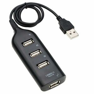 Resigilat USB Hub Techstar® HB2, USB 2.0 High Speed, 4 Port USB2.0, Negru imagine