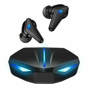 Casti Bluetooth pentru Gaming Techstar® K55, Bluetooth 5.0, Microfon, Control prin atingere, Indicator LED, Rezistente la apa, potrivite pentru jocuri video/fitness/birou, Carcasa Magnetica, Negru imagine