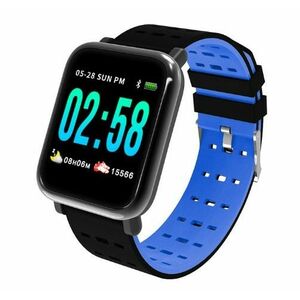 Resigilat Ceas Smartwatch Techstar® A6, 1.3inch, Bluetooth 4.0, Monitorizare Tensiune, Puls, Oxigenare Sange, Alerte Sedentarism, Albastru imagine