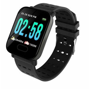 Resigilat Ceas Smartwatch Techstar® A6, 1.3inch, Bluetooth 4.0, Monitorizare Tensiune, Puls, Oxigenare Sange, Alerte Sedentarism, Negru imagine
