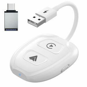 Adaptor Wireless Techstar® THT-020-9-1 Pentru Apple CarPlay Si Android Auto, Dongle USB-Type-C , WiFi 5G, Bluetooth, Conectare Automata, Alb imagine