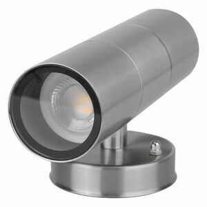 Aplica LED De Perete Interior/Exterior Techstar® CMJ-BDA304, Putere 2 x 6W, Culoare Lumina 3000K, Spoturi GU10, 20 x 6 Cm, IP 65, Inox imagine