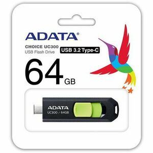 USB Flash Drive ADATA 64GB, UC300, USB Type-C, Black imagine