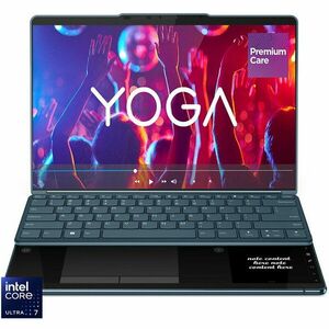Ultrabook Lenovo 13.3'' Yoga Book 9 13IMU9, 2.8K OLED Touch, Procesor Intel® Core™ Ultra 7 155U (12M Cache, up to 4.80 GHz), 16GB DDR5X, 1TB SSD, Intel Integrated Graphics, Win 11 Home, Tidal Teal, 3Yr Onsite Premium Care imagine