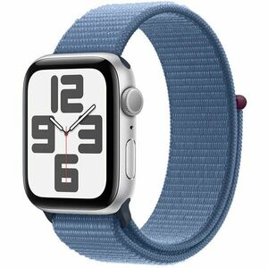 Apple Watch SE (2023), GPS, Carcasa Silver Aluminium 40mm, Winter Blue Sport Loop imagine