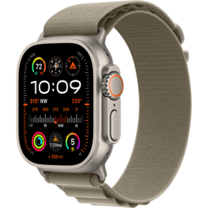 Apple Watch Ultra 2, GPS, Cellular, Carcasa Titanium 49mm, Olive Alpine Loop - Small imagine
