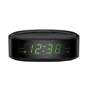 Radio cu ceas Philips TAR3205/12, FM, tuner digital, alarma dubla, functie snooze, afisaj LED, Mono, 0.2W, 10 posturi presetate (Negru) imagine