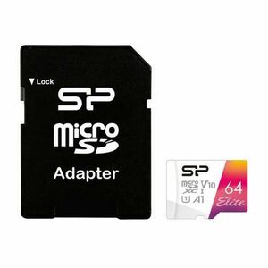 Card de memorie Silicon Power Elite, microSDXC, 64GB, Class 10, UHS-I U1, V10, A1 + Adaptor SD imagine