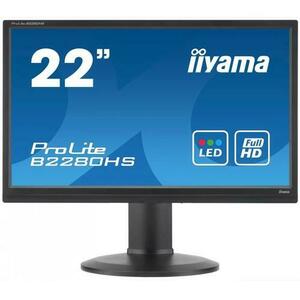 Monitor Refurbished Iiyama B2280HS, 22 Inch Full HD LED, VGA, DVI, DisplayPort imagine