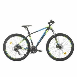 Bicicleta MTB Sprint Maverick 27.5, 440mm, 2022, Negru Mat/Albastru/Verde Neon imagine