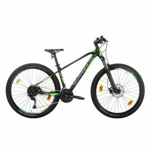 Bicicleta MTB Sprint Apolon 27.5, 440 mm, 2022, Negru Mat/Verde Neon imagine
