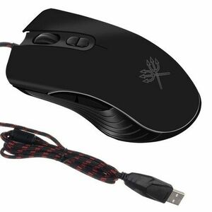 Mouse gaming, 7 butoane, forma ergonomica, iluminare LED, 13x7x4cm, negru imagine