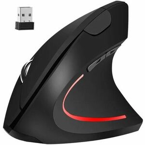 Mouse wireless vertical, 6 butoane, intrare USB, 800/1000/1200DPI, 2, 4GHz, 12x7, 5x6, 5cm, negru imagine