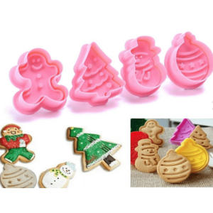 Set 4 forme pentru biscuiti model CRACIUN imagine
