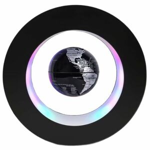 Glob pamantesc magnetic plutitor cu iluminare LED Negru 18 cm x 18 cm x 5 cm imagine