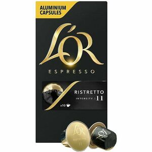 Capsule cafea, L'OR Espresso Ristretto, intensitate 11, 10 bauturi x 25 ml, compatibile cu sistemul Nespresso®*, 10 capsule aluminiu imagine