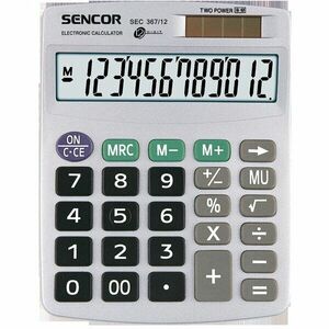 Calculator de birou Sencor SEC 367/12, Afisaj 12 cifre, Gri imagine