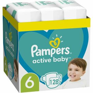 Scutece Pampers Active Baby XXL Box, Marimea 6, 13 -18 kg, 128 buc imagine