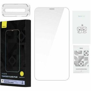 Tempered Glass Baseus 0.4mm Iphone 12 Pro MAX + cleaning kit imagine