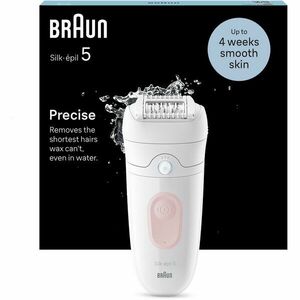 Epilator Braun Silk-épil 5 5-500 Wet & Dry, MicroGrip, Smart Light, 28 de pensete, 2 viteze, Alb imagine