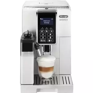 Espressor automat De’Longhi Dinamica ECAM 350.55.W, 1450 W, 15 bar, 1.8 l, sistem LatteCrema, carafa lapte, Alb imagine