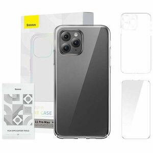 Case Baseus Crystal Series for iPhone 11 pro max (clear) + tempered glass + cleaning kit imagine