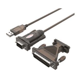 Cablu de date cu adaptor UniteK Y/105A, USB Serial + adaptor DB9F/DB25M , negru imagine
