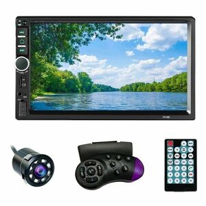 Resigilat MP5 Player Techstar® 7021, 2DIN, Camera Marsarier, Ecran HD Touch 7 inch, Comenzi Volan, Telecomanda, MirrorLink, Bluetooth 4.2 imagine