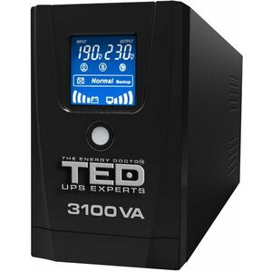 UPS TED Line Interactive 3100VA/1800W, display LCD, 3x Schuko imagine