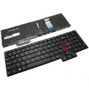 Tastatura Neagra cu Iluminare Alba Lenovo Legion 5-17ARH05H layout US fara rama enter mic imagine