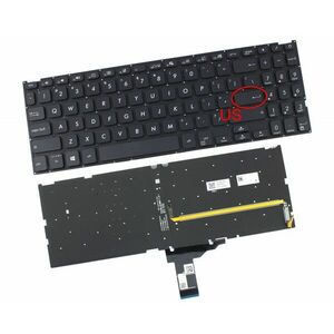 Tastatura Neagra Asus 0KNB05109BG00 iluminata layout US fara rama enter mic imagine