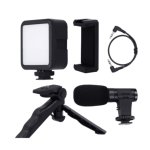 Kit de vlogging cu trepied LED video și suport pentru telefon Q ZJ09 imagine