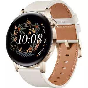 Ceas smartwatch Huawei Watch GT3, 42mm, Elegant Edition, White Leather imagine